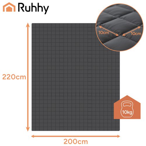 Tyngdtäcke 10 kg 200 x 220 cm – Vikttäcke med Glaspärlor & Förvaringsväska - Bild 2