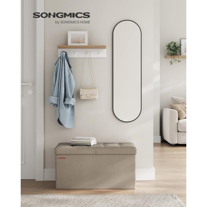 Förvaringsbänk i Kamelbrunt Läder – 76 cm, 38 × 76 × 38 cm