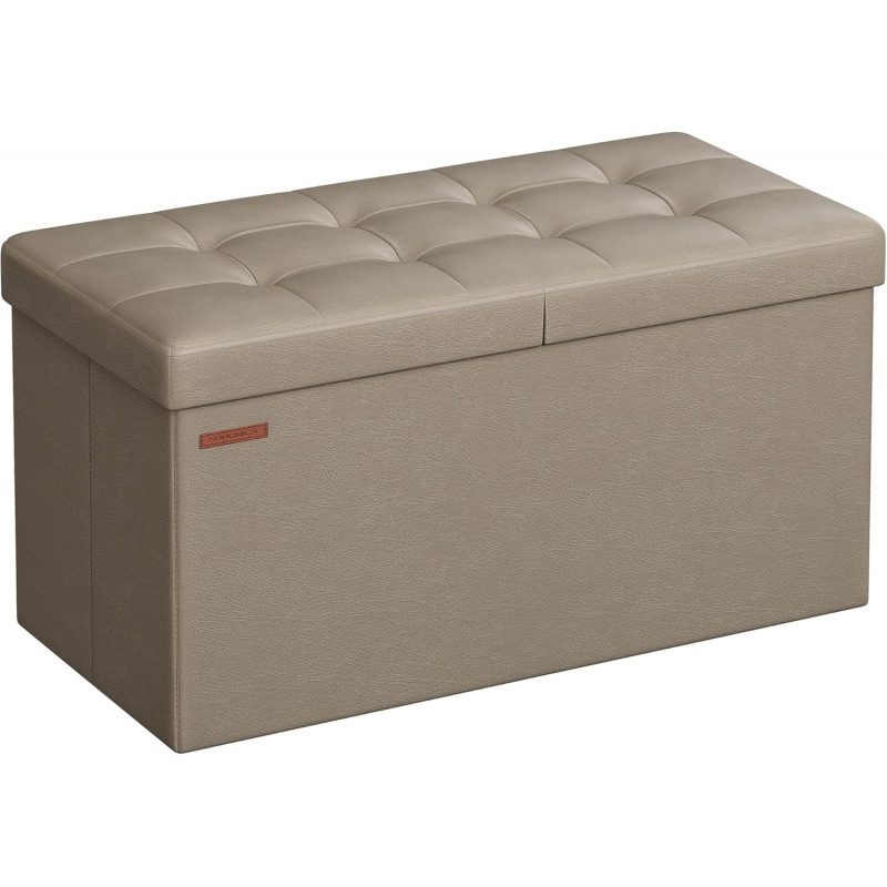 Förvaringsbänk i Kamelbrunt Läder – 76 cm, 38 × 76 × 38 cm