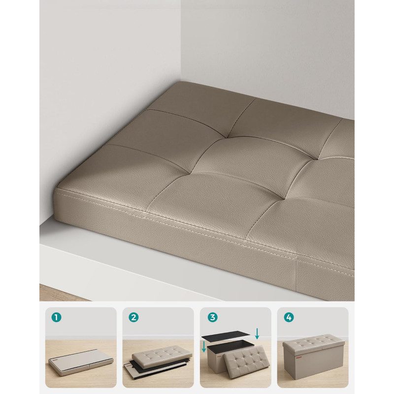 Förvaringsbänk i Kamelbrunt Läder – 76 cm, 38 × 76 × 38 cm