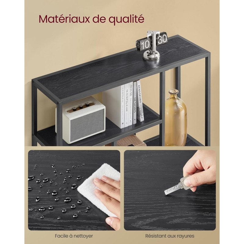 Förvaringshylla med 4 Hyllplan – Svart, 30x100x103 cm