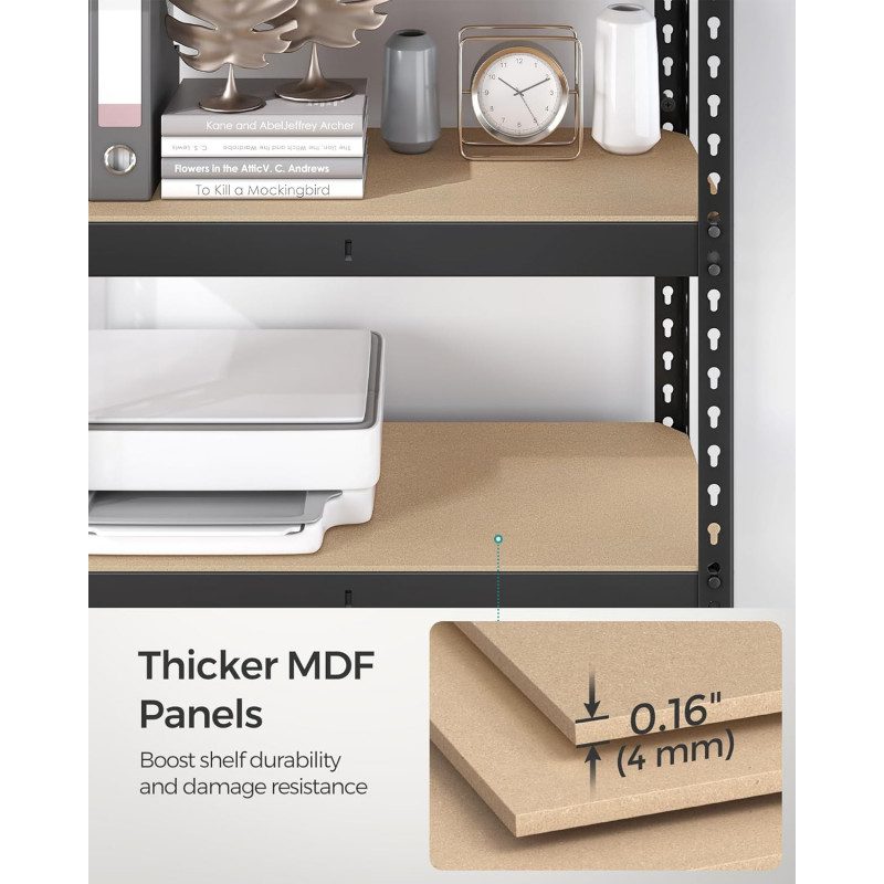 Förvaringshyllor 2-pack – Heavy Duty 5 Hyllor, 875 kg, 30x75x150 cm, Svart