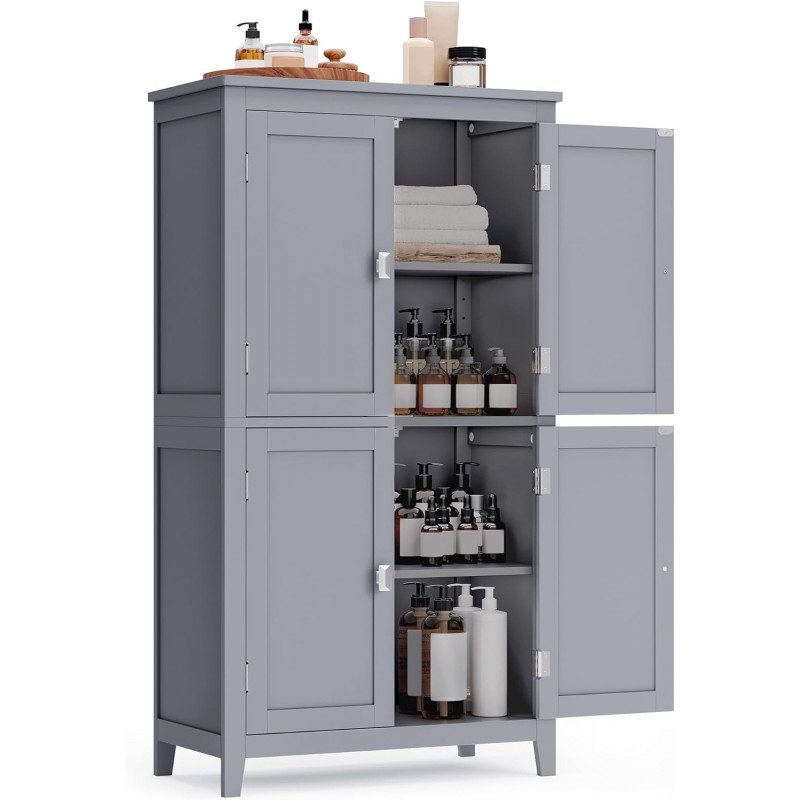 Förvaringsskåp 60 × 30 × 110 cm med 2 stora skåp – ljusgrå