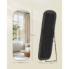 Fristående Golvspegel – 160 x 50 cm, Bläcksvart Ram i Aluminium
