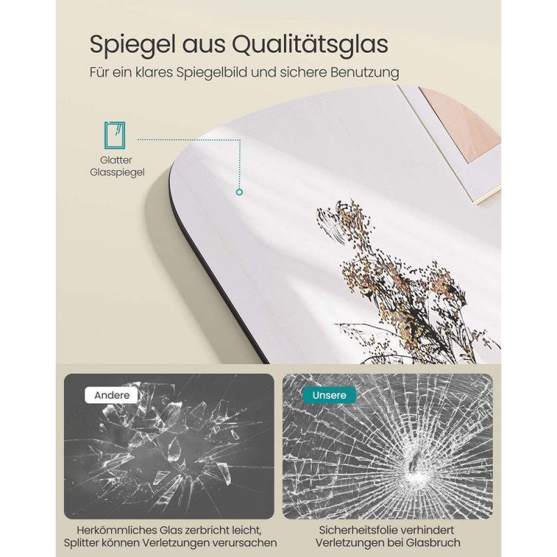 Fristående Golvspegel – 160 x 50 cm, Bläcksvart Ram i Aluminium