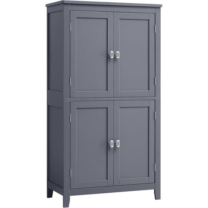 Grått förvaringsskåp med 2 rymliga skåp, 60 × 30 × 110 cm
