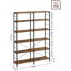 Hög bokhylla med 6 hyllplan – vintage brun-svart design
