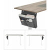 Höj- och sänkbart elskrivbord 140×60 – greige/vit, 72–120 cm