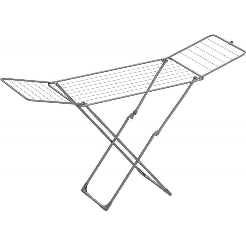 Hopfällbar Torkställning – Grå, 182 × 50 × 102 cm