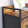 Industriell byrå i vintage brun-svart med 7 tyglådor, 98×28,5×85 cm