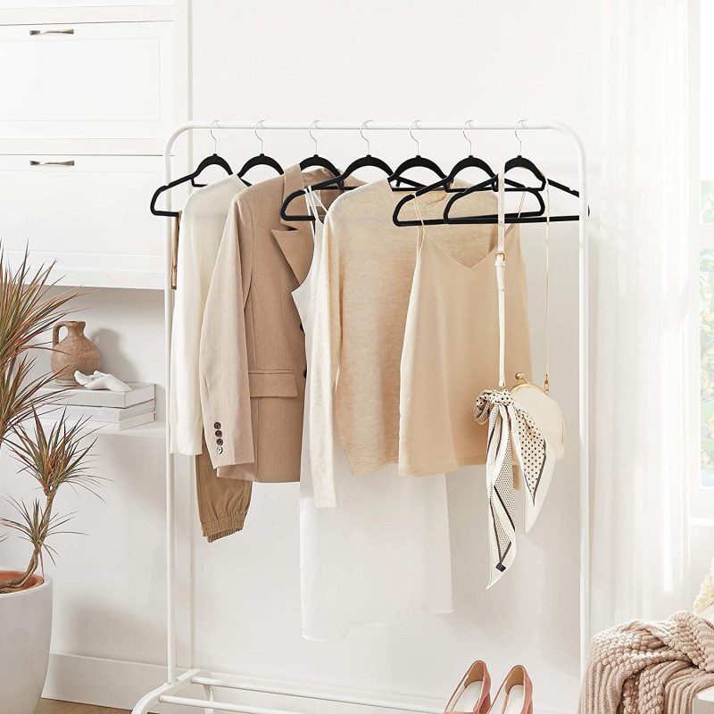 Klädgalgar 20-pack Sammet Halkfria Galge Svart