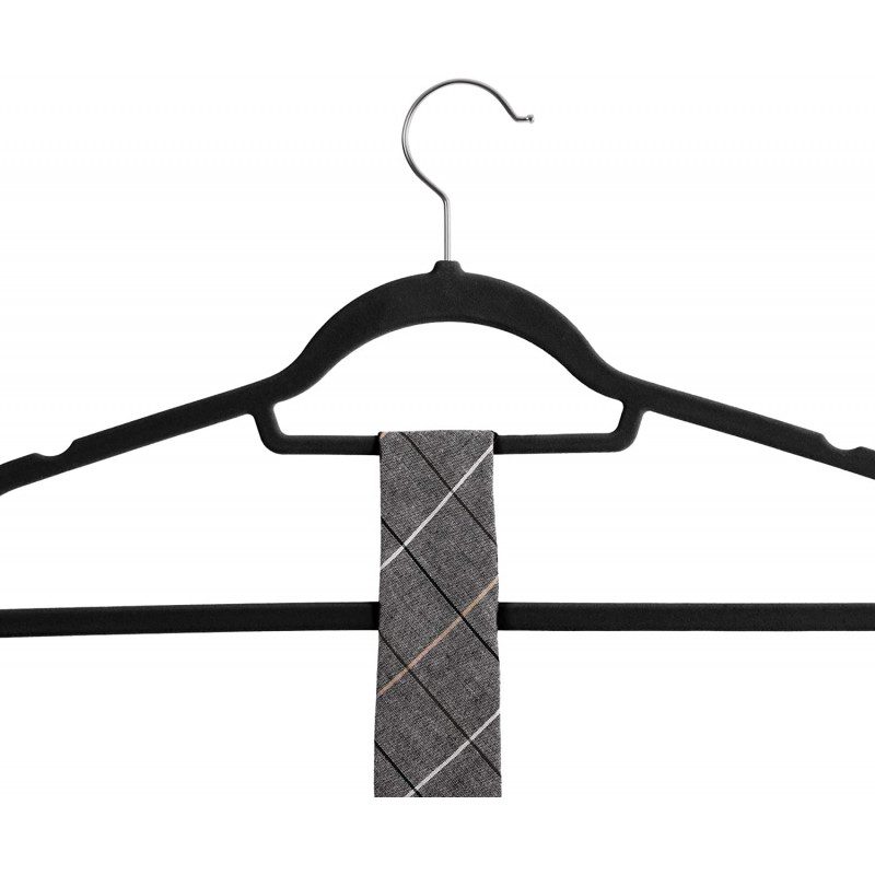 Klädgalgar 20-pack Sammet Halkfria Galge Svart