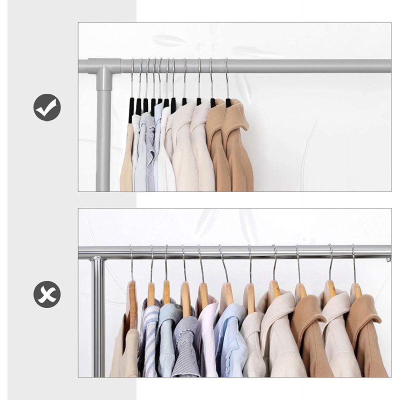 Klädgalgar 20-pack Sammet Halkfria Galge Svart