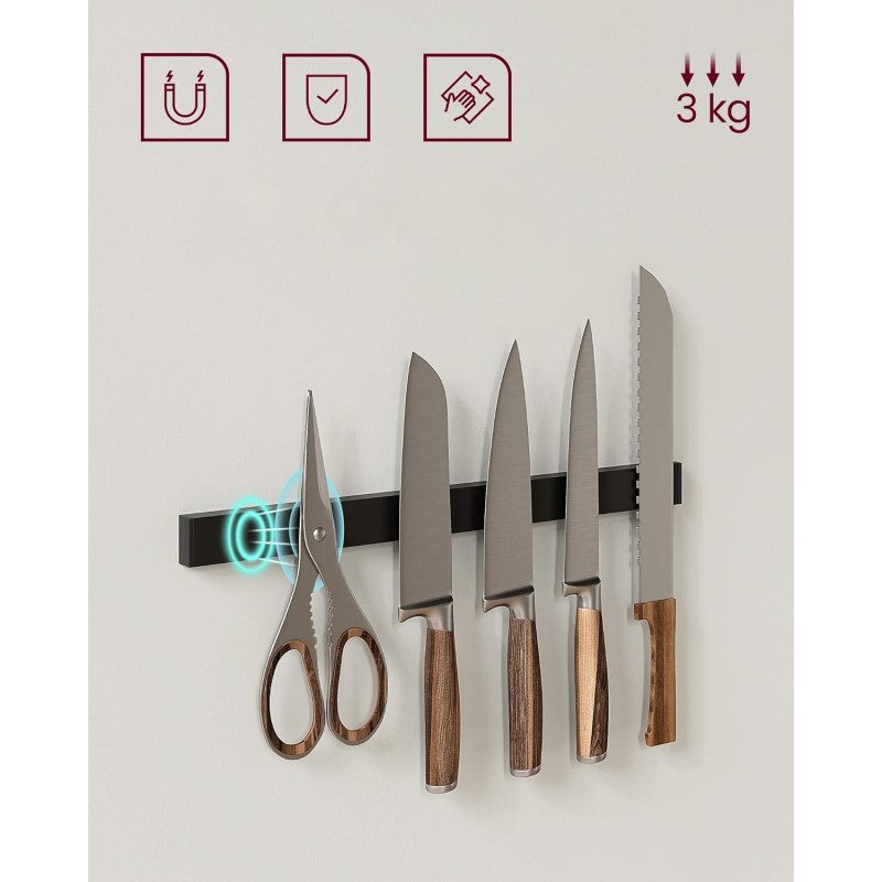 Köksmodul 90 × 42 × 167,4 cm med arbetsbänk, hyllor, krokar, rullhållare och knivmagnet