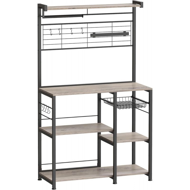 Köksmodul 90 × 42 × 167,4 cm med arbetsbänk, hyllor, krokar, rullhållare och knivmagnet