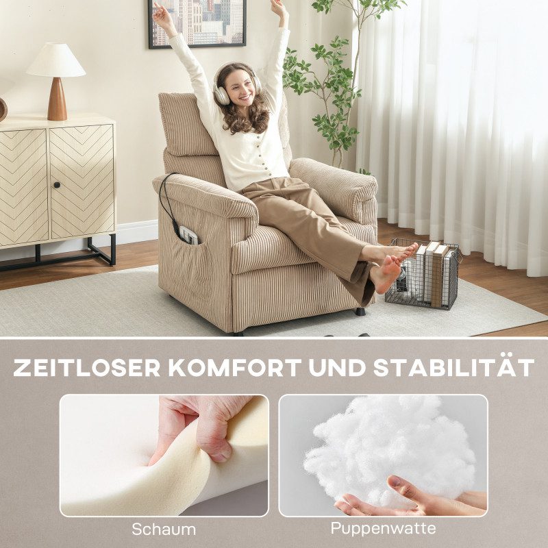 Komfort Massagefåtölj med Vibrationsmassage och Värme