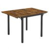 Kompakt matbord för 2–4 personer med hopfällbar funktion – vintage brun-svart