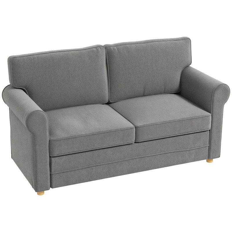 2-sits Soffa i Linneimitation – Mörkgrå med Bokträben