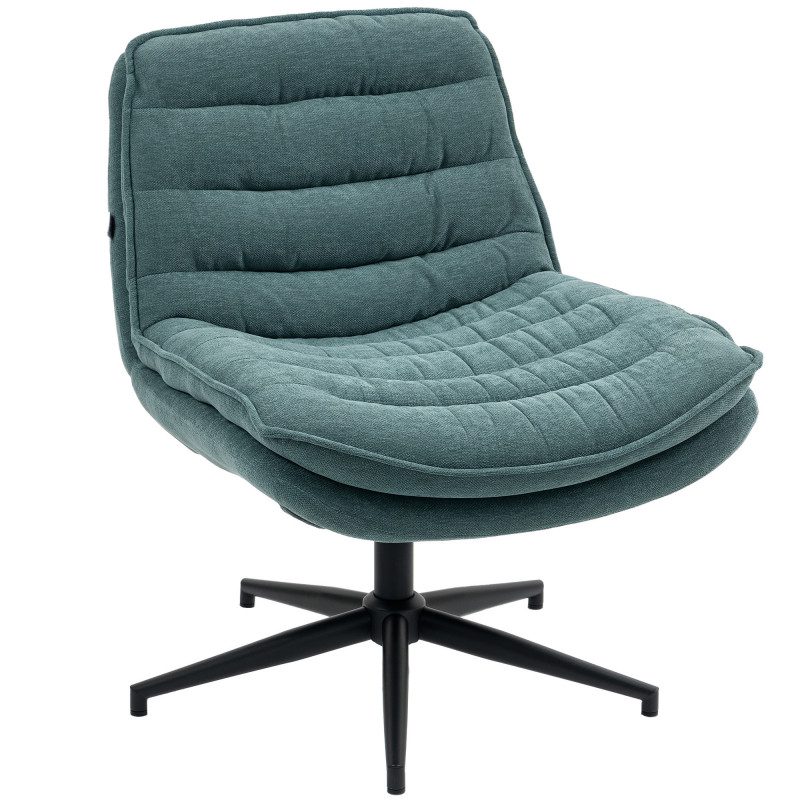 Ergonomisk Snurrstol med Bred Sits – Mörkgrön Linne tyg