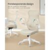 Kontorsstol ergonomisk med nätrygg och uppfällbara armstöd – cappuccino-beige, max 150 kg