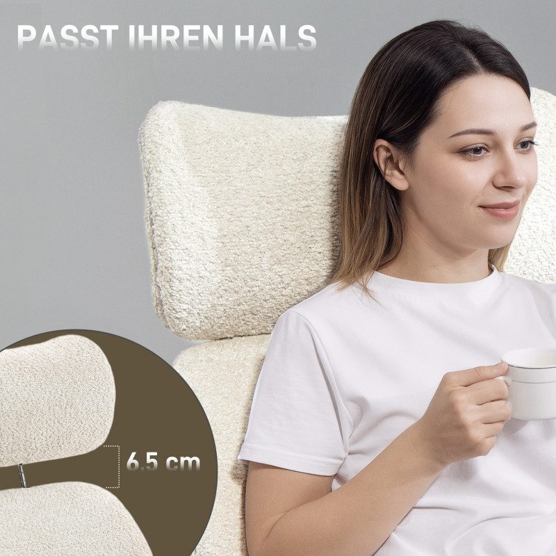 Kontorsstol i Gråvit Teddy – Ergonomisk Design & Justerbart Nackstöd