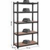 Kraftig Förvaringshylla 875 kg – 90 × 40 × 180 cm, Svart