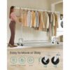 Kraftig Klädställning med Hjul – 110 kg, Utdragbar Stång 160–200 cm