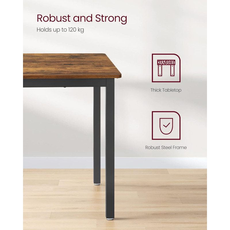 Matbord i Industriell Stil – Vintage Brun/Svart, 110 x 70 x 75 cm