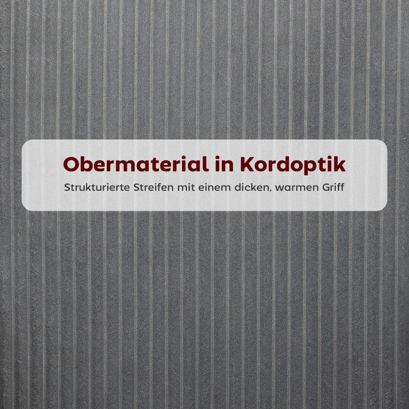 Stol för Matsal – Grå Cord, Modern Wannenform - Bild 6