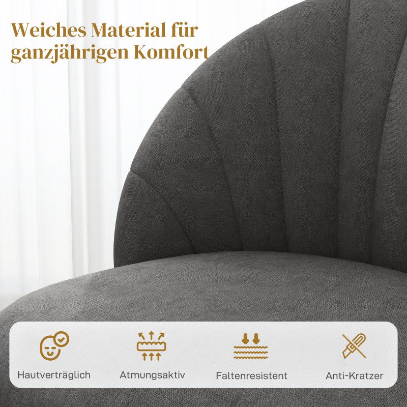 Matstolar 4-pack Mörkgrå Sammet med Svarta Stålben