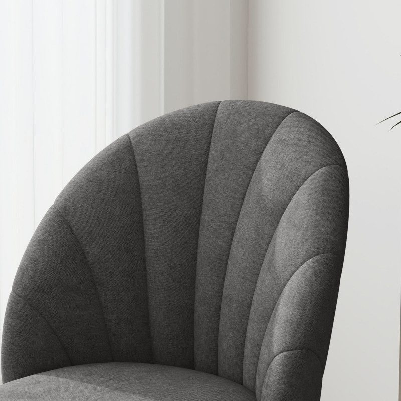 Matstolar 4-pack Mörkgrå Sammet med Svarta Stålben