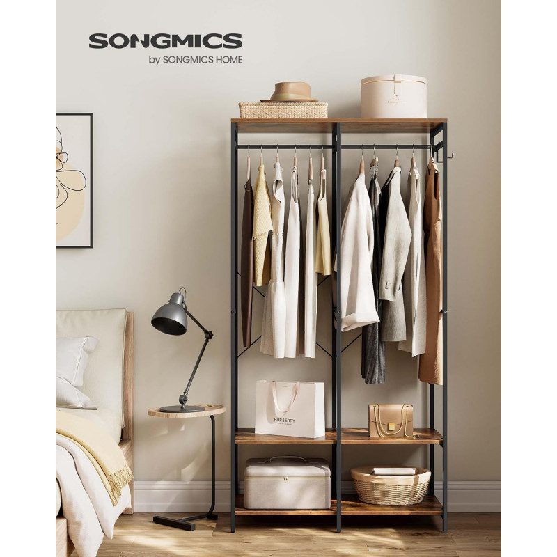 Öppen Garderob i Industriell Stil – Vintage Brun, 94,5 x 40 x 180 cm