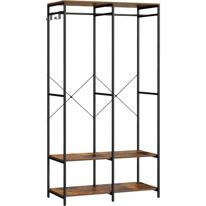 Öppen Garderob i Industriell Stil – Vintage Brun, 94,5 x 40 x 180 cm