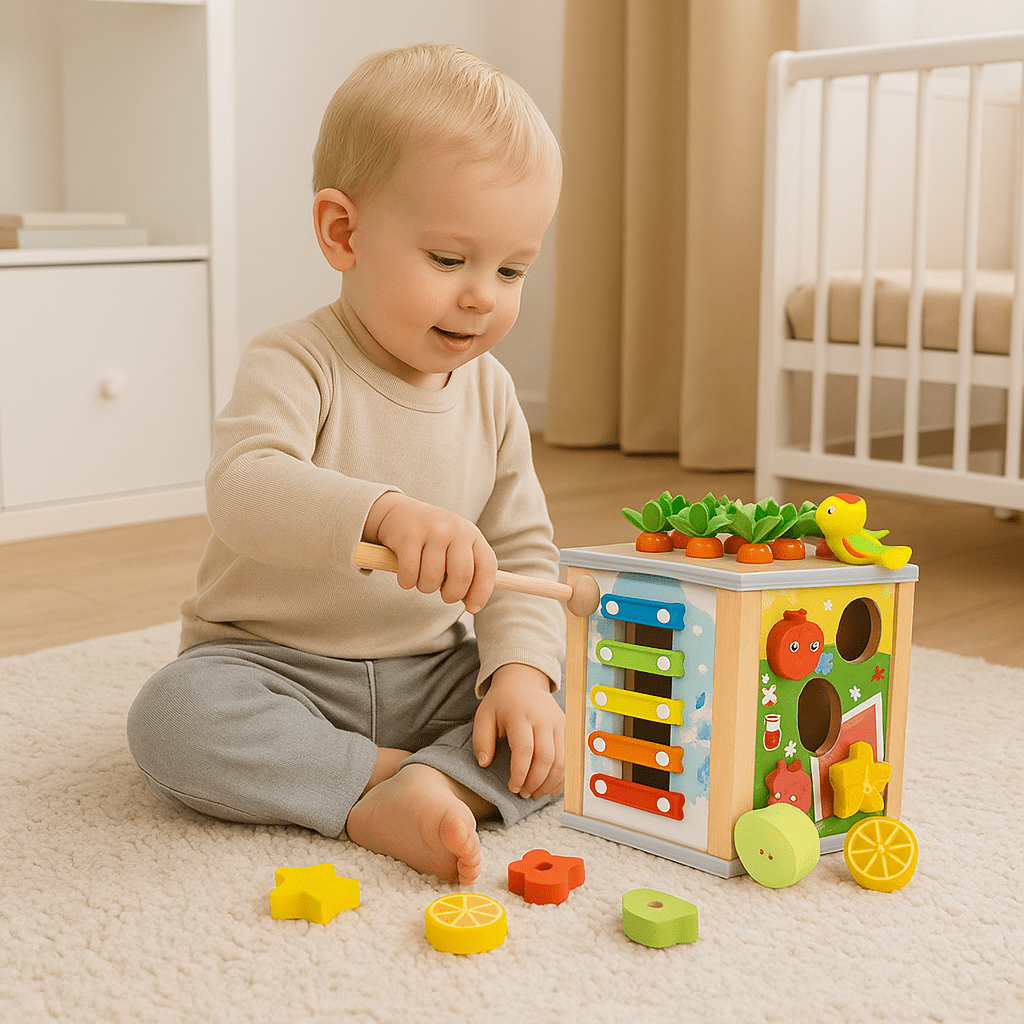 Pedagogisk träsorteringskub – lärande, lek och utveckling i ett