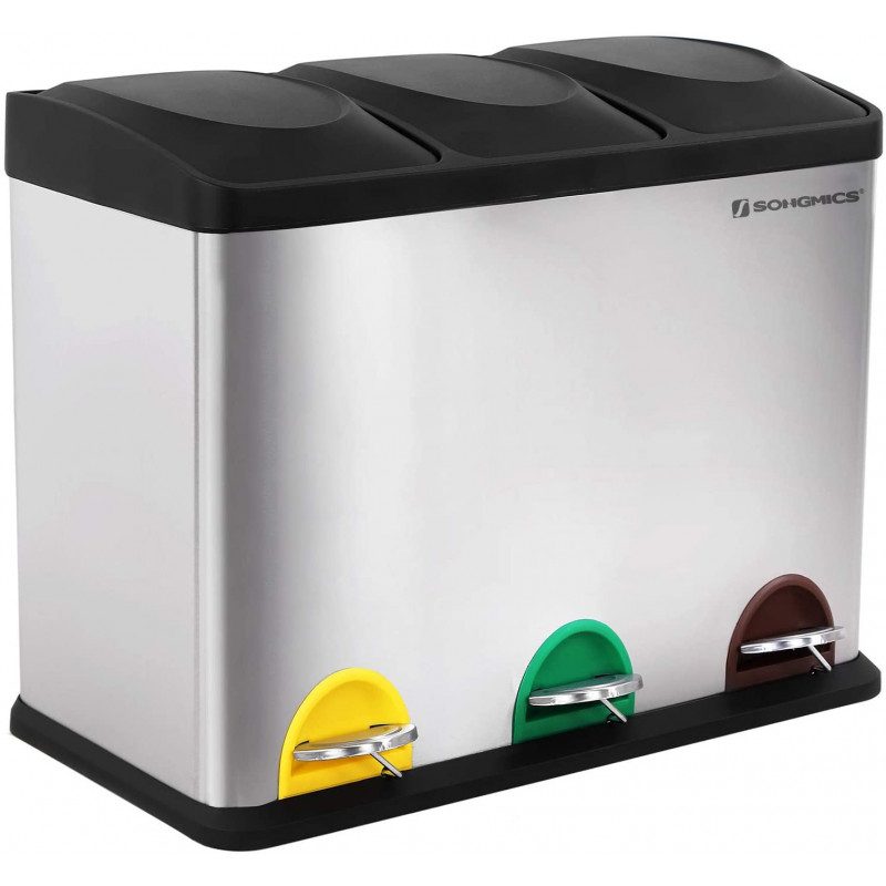 Pedalhink 45 liter med 3 fack – smidig sortering och återvinning