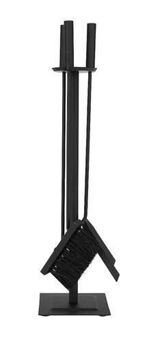 Eldstadsset 4 delar – robust metallställ 60×15 cm för öppen spis