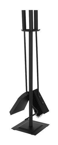 Eldstadsset 4 delar – robust metallställ 60×15 cm för öppen spis