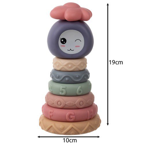 8-pack mjuka gummiklossar – sensoriska byggklossar för tidig utveckling