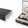 Elegant låsbart smyckeskrin – bärbar organizer med fack för smycken och klockor
