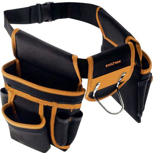 Multifunktionellt verktygsbälte med 22 fickor, lockor och hammarhållare