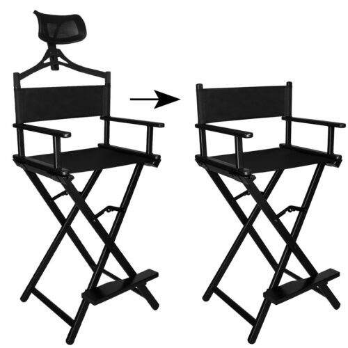 Hopfällbar sminkstol i aluminium med nackstöd