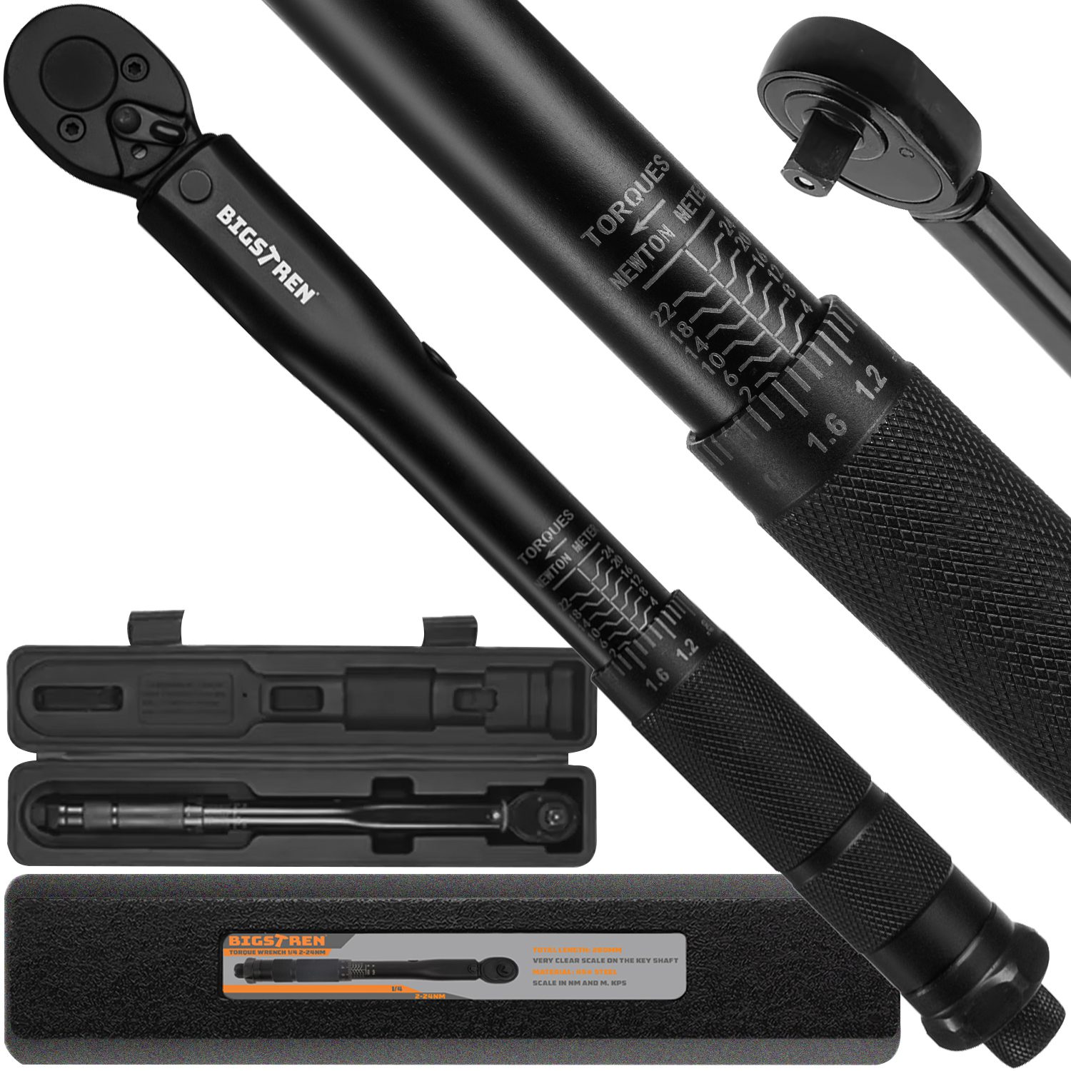 Precis momentnyckel 1/4” – 2–24 Nm, spärrfunktion och certifierad kalibrering