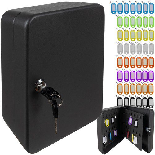 Nyckelskåp 48 krokar – komplett set med nyckelbrickor