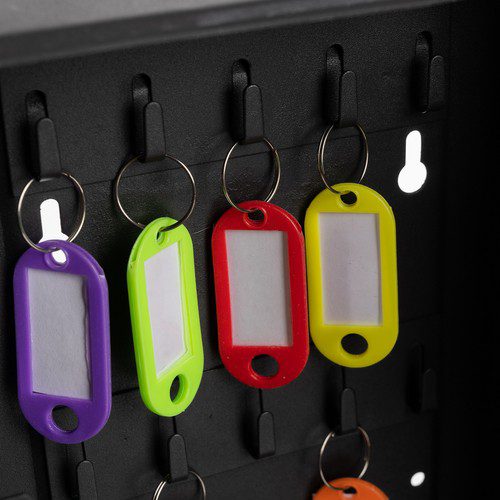 Nyckelskåp 48 krokar – komplett set med nyckelbrickor