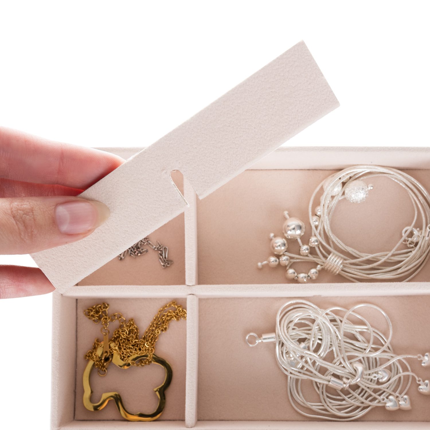 Elegant låsbart smyckeskrin med spegel – svart PU-läder