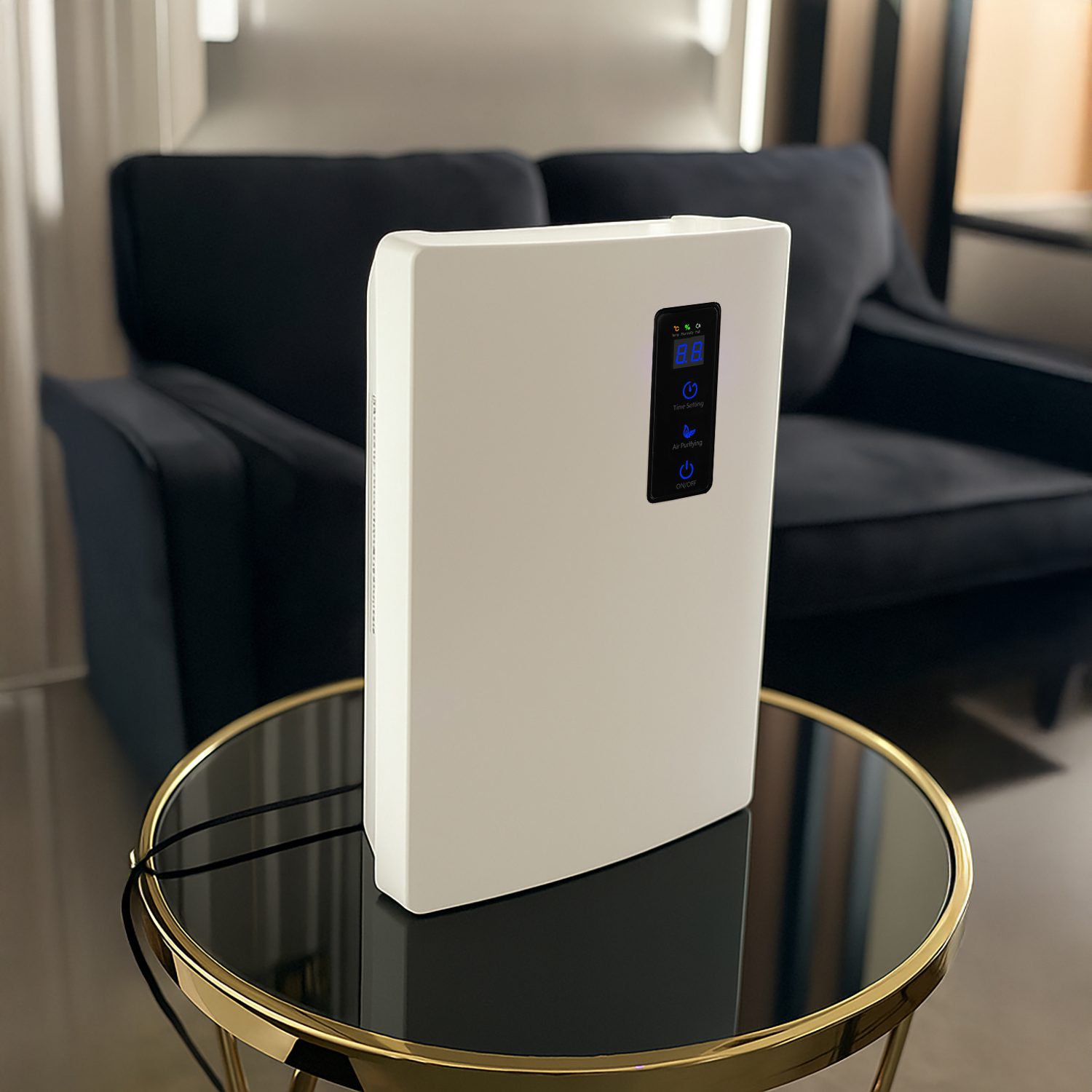 Kompakt 2-i-1 luftavfuktare med tyst drift och avloppsanslutning – 1,8 L kapacitet