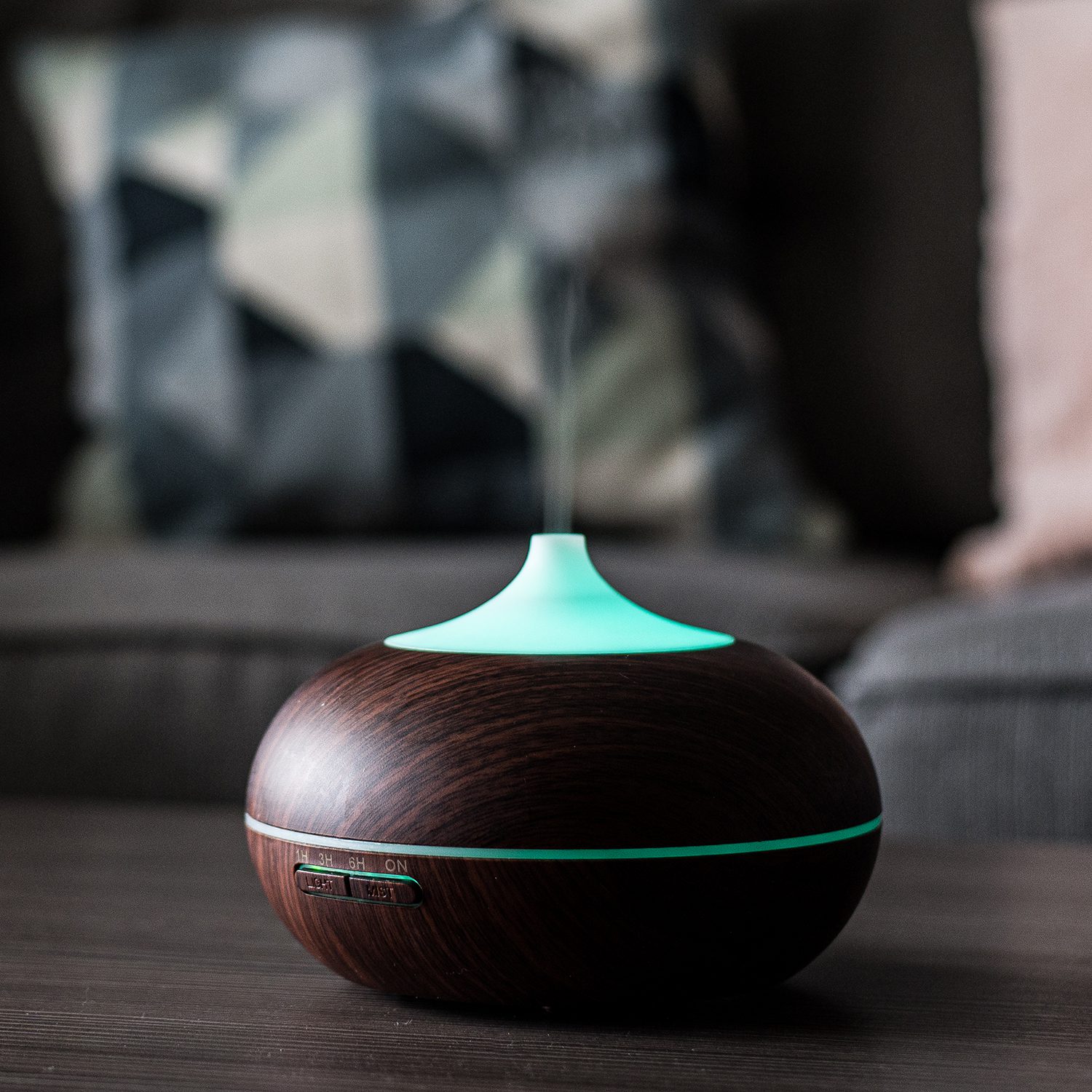 Aroma Luftfuktare LB 300 ml – fjärrkontroll & LED (brun)