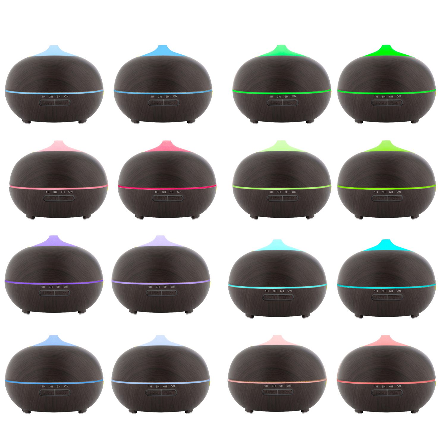 Aroma Luftfuktare LB 300 ml – fjärrkontroll & LED (brun)