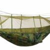 Camouflage hängmatta med integrerat myggnät – perfekt för camping & äventyr