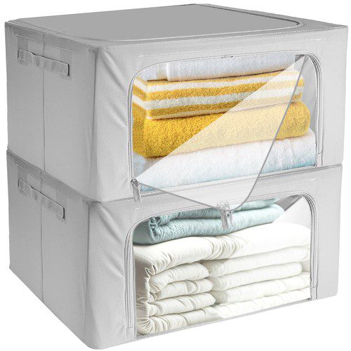 Grå förvaringsväskor 2-pack – för kläder, lakan och täcken, 40×30×20 cm